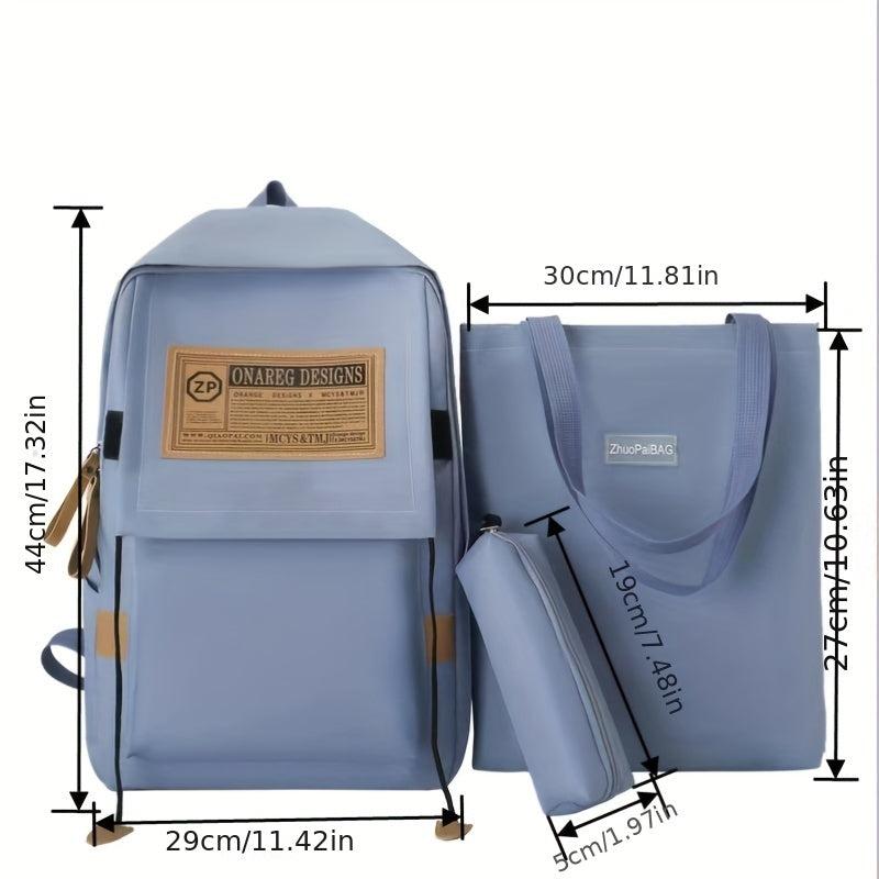 Casual Bag Sets All Match Backpack With Shoulder Bag & Pencil Bag