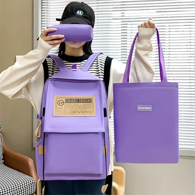 Casual Bag Sets All Match Backpack With Shoulder Bag & Pencil Bag
