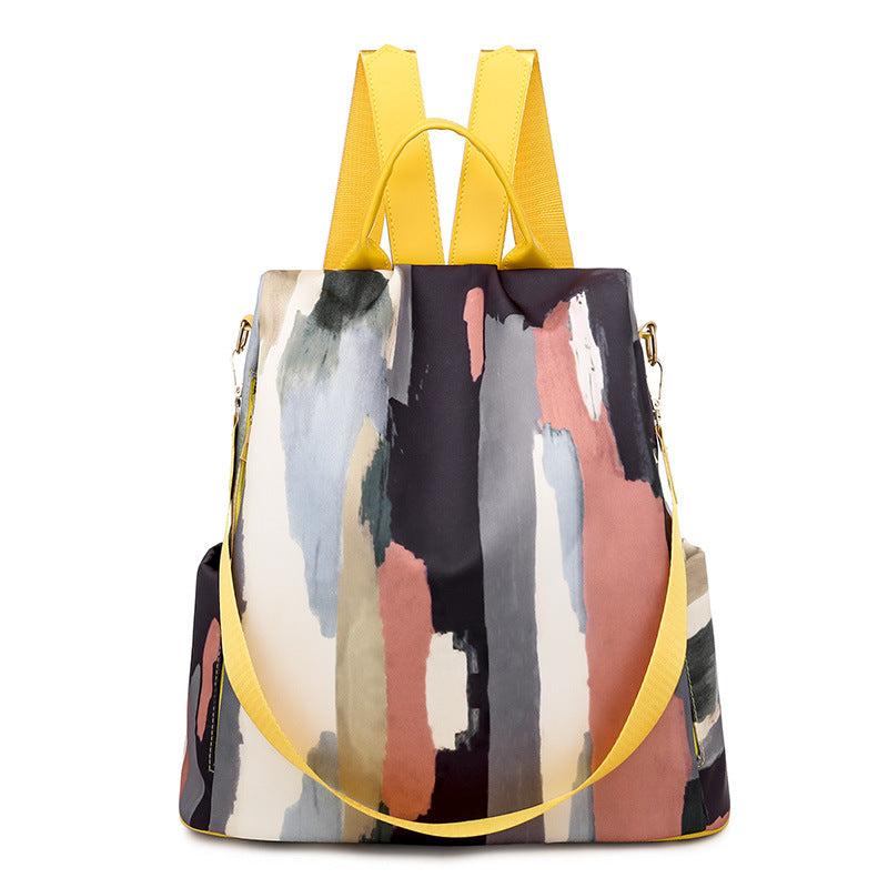 Anti Theft Colorful Graffiti Large Capacity Preppy Backpack Lightweight