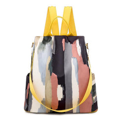 Anti Theft Colorful Graffiti Large Capacity Preppy Backpack Lightweight