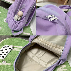 Chenille Letter Pattern Travel Backpack Women's Preppy School Daypack