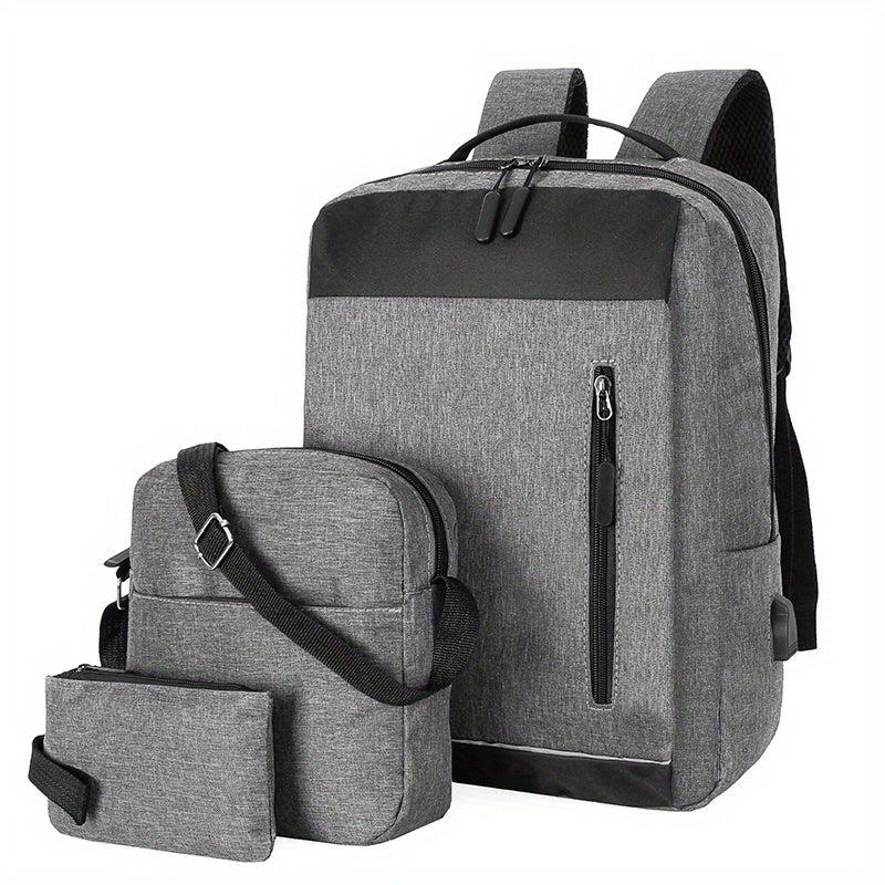 3pcs Large Capacity Backpack Crossbody Bag Clutch Purse Set