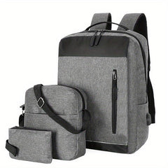3pcs Large Capacity Backpack Crossbody Bag Clutch Purse Set