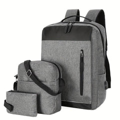3pcs Large Capacity Backpack Crossbody Bag Clutch Purse Set
