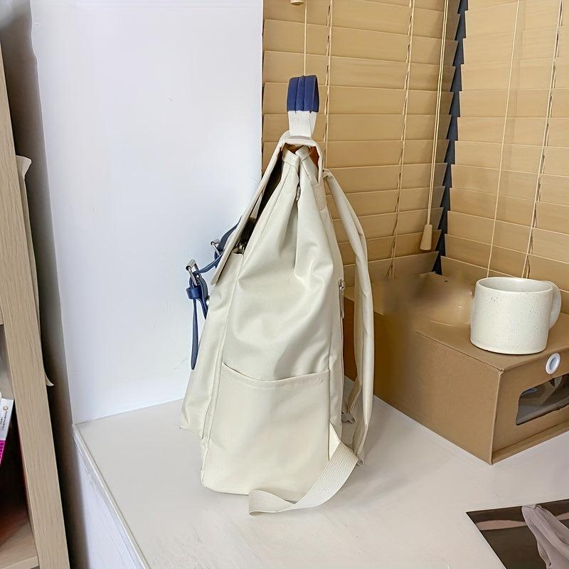 Casual Colorblock Backpack Preppy School Bag Multifunctional Storage