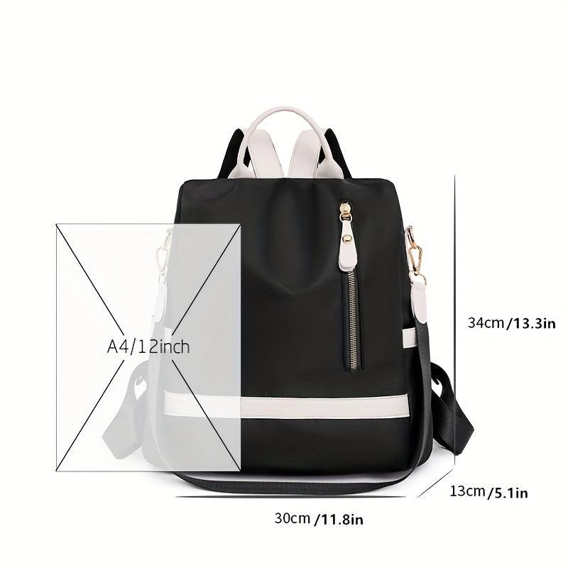 Waterproof Nylon Backpack for Women with Adjustable Strap