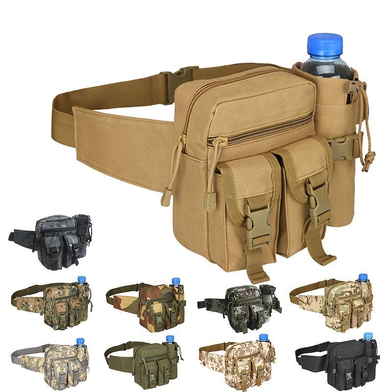 Tactical Waist Bag w/ Bottle Holder for Outdoor Travel Camping