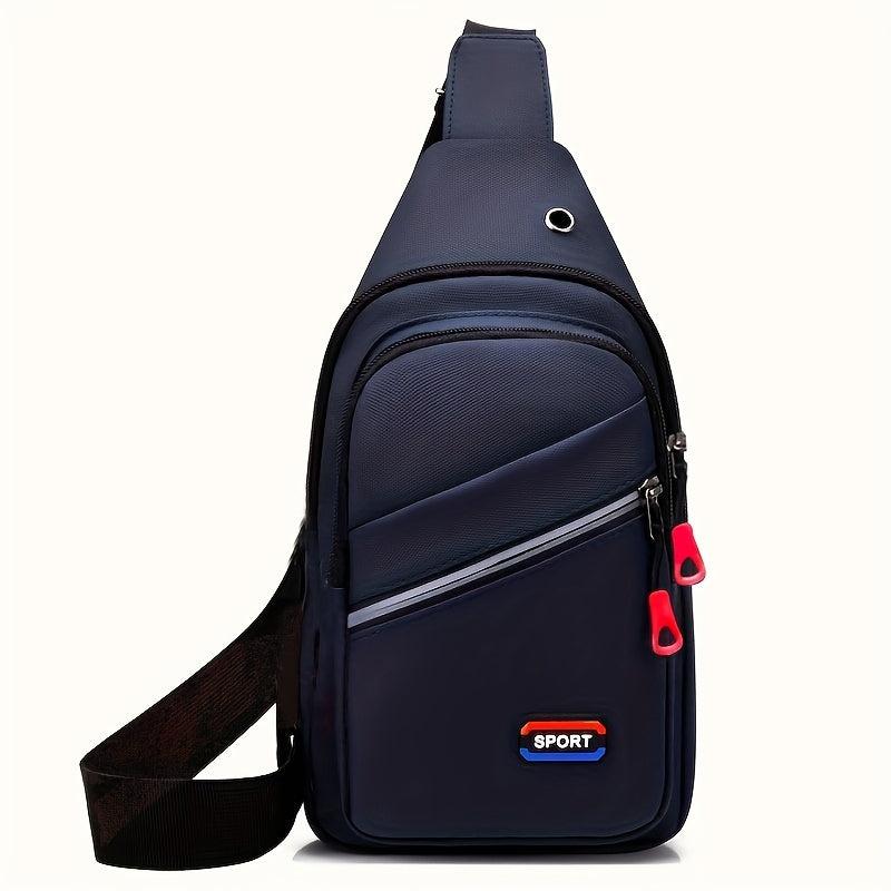 Men's Waterproof Crossbody Bag With Earphone Hole Large Capacity