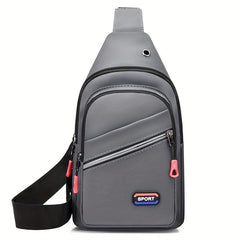 Men's Waterproof Crossbody Bag With Earphone Hole Large Capacity
