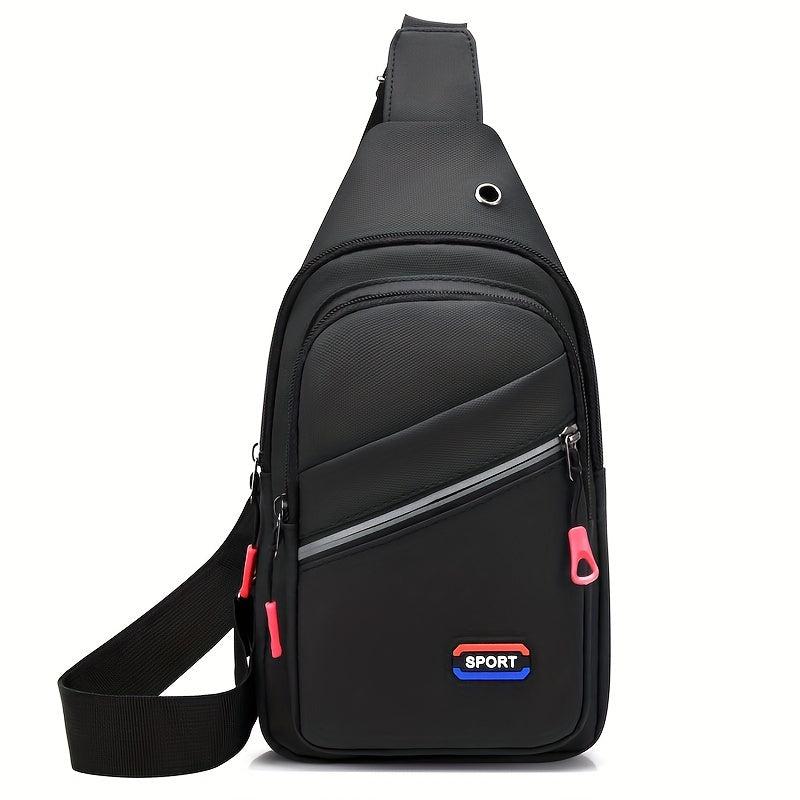 Men's Waterproof Crossbody Bag With Earphone Hole Large Capacity