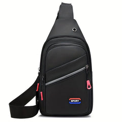 Men's Waterproof Crossbody Bag With Earphone Hole Large Capacity