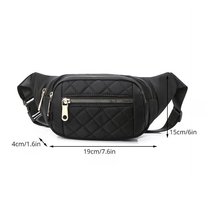 Women's Plaid Waist Bag Crossbody Sling Bag for Hiking Running