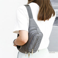 Women's Plaid Waist Bag Crossbody Sling Bag for Hiking Running