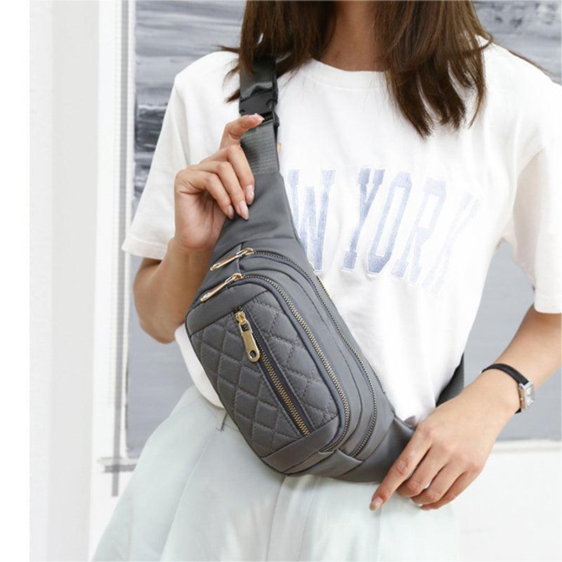 Women's Plaid Waist Bag Crossbody Sling Bag for Hiking Running