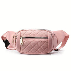 Women's Plaid Waist Bag Crossbody Sling Bag for Hiking Running