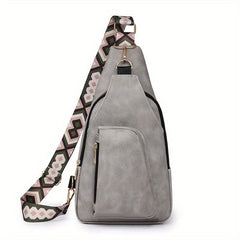 Men's Soft Leather Chest Bag Large Capacity Satchel Diagonal Shoulder Bag