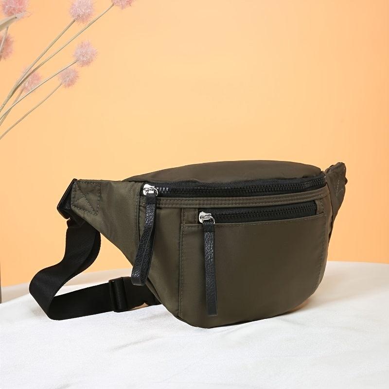Fluorescent Waist Bag Leather Zipper Ornament Chest Bag