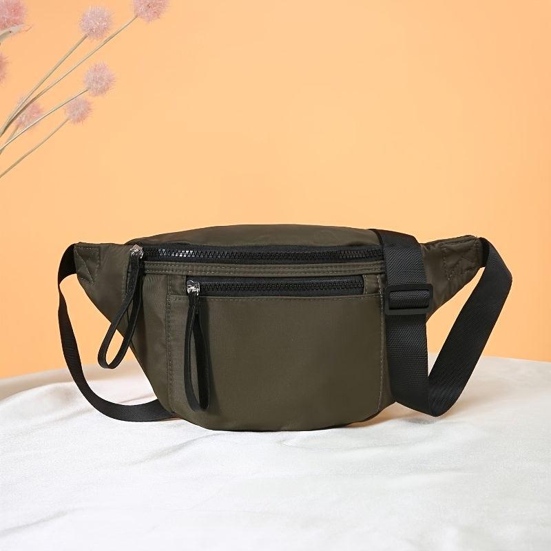 Fluorescent Waist Bag Leather Zipper Ornament Chest Bag