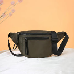 Fluorescent Waist Bag Leather Zipper Ornament Chest Bag