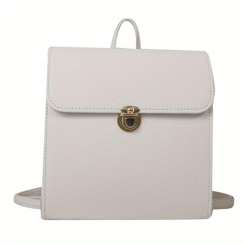British Preppy Style Backpack with Buckle Decor