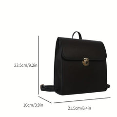 British Preppy Style Backpack with Buckle Decor