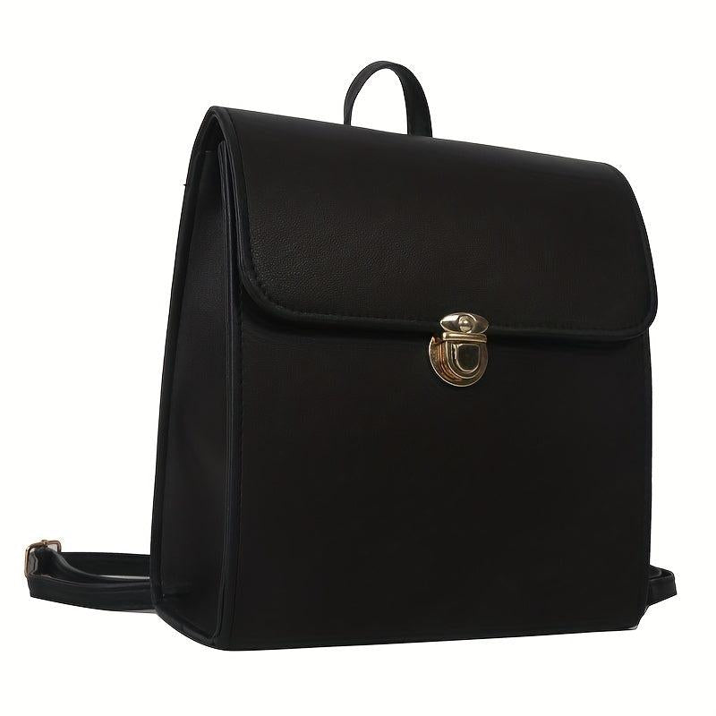 British Preppy Style Backpack with Buckle Decor