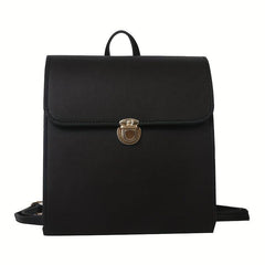 British Preppy Style Backpack with Buckle Decor