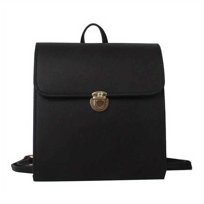 British Preppy Style Backpack with Buckle Decor