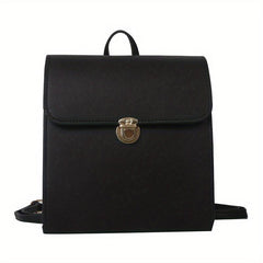 British Preppy Style Backpack with Buckle Decor