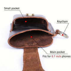 Vintage Cowhide Leather Waist Bag Key Mobile Phone Bag