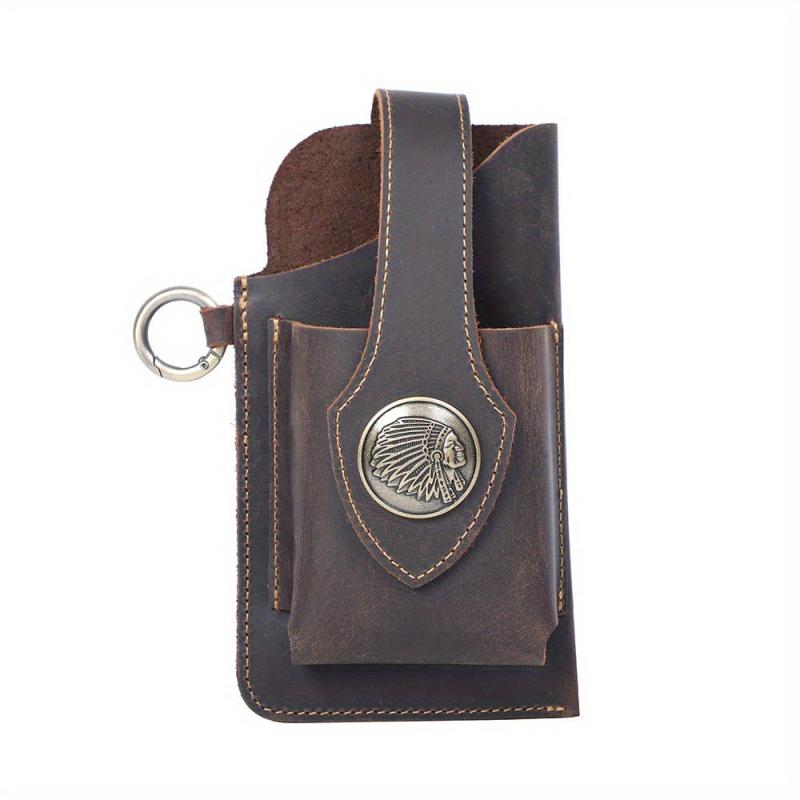 Vintage Cowhide Leather Waist Bag Key Mobile Phone Bag