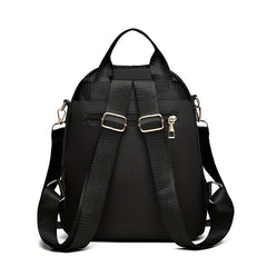 Nylon Backpack Purse Solid Travel Schoolbag Women's Two way Shoulder Bag