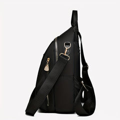 Nylon Backpack Purse Solid Travel Schoolbag Women's Two way Shoulder Bag