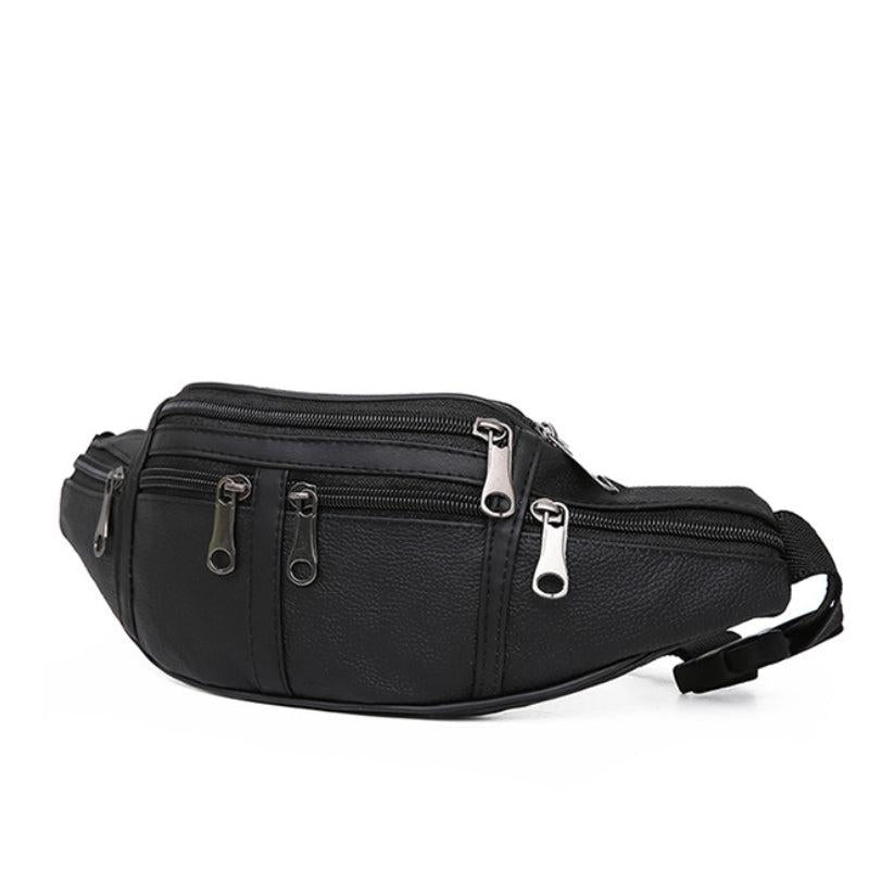 Men's Waterproof Leather Chest Bag for Running and Cycling