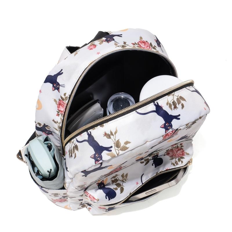 Cat Print Backpack Lightweight Daypack Casual Travel Bookbag
