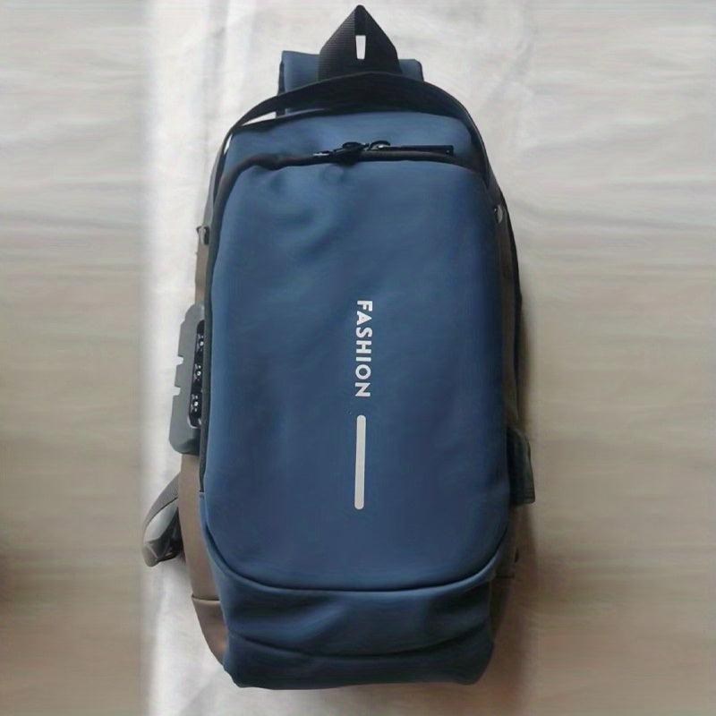 Men's Nylon Crossbody Bag USB Charging Waterproof Shoulder Bag