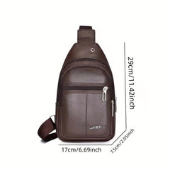 Men's Leather Crossbody Bag Chest Bag Large Capacity Satchel