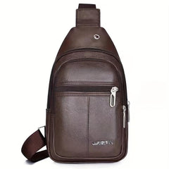 Men's Leather Crossbody Bag Chest Bag Large Capacity Satchel