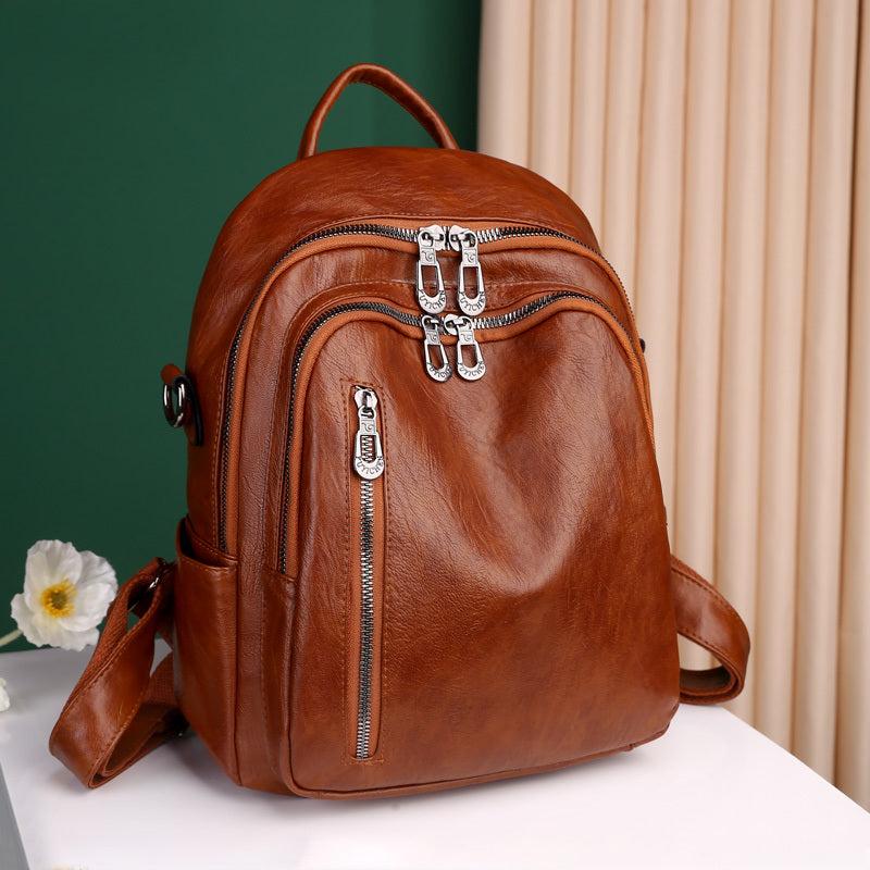 Vintage Faux Leather Backpack Shoulder Purse