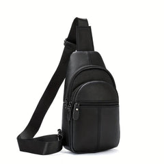 Men's High Leather Chest Bag for Mobile Phone