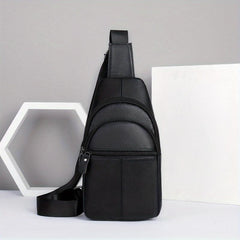 Men's High Leather Chest Bag for Mobile Phone