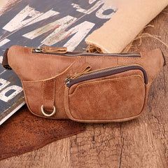 Men's Leather Waist Bag Outdoor Mobile Phone Chest Bag