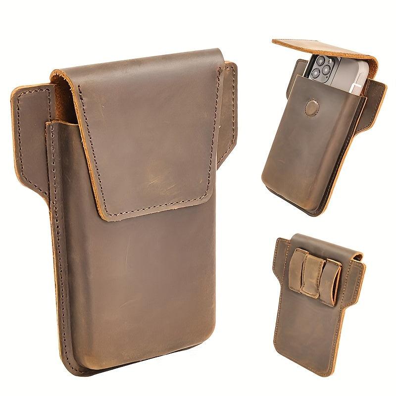 Men's Leather Waist Bag Mobile Phone Bag