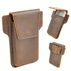 Men's Leather Waist Bag Mobile Phone Bag