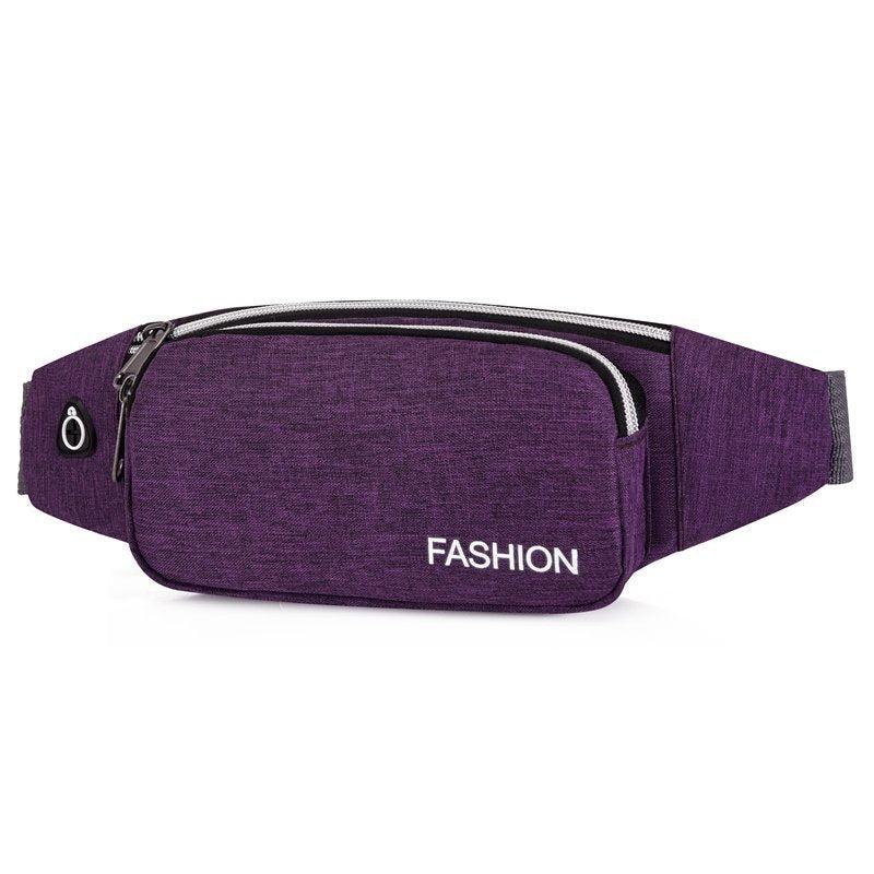 Men's Waterproof Waist Bag with Earphone Hole for Running Hiking