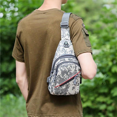 Tactical Chest Bag Camouflage Crossbody Bag with USB Charging Port