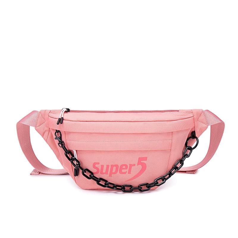 Unisex Waist Bag with Adjustable Shoulder Strap and Chain Decoration