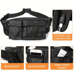Men's Casual Large Capacity Chest Bag Outdoor Cycling Shoulder Bag