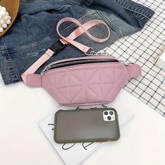 Casual Quilted Crossbody Bag Chain Decor Waist Chest Bag