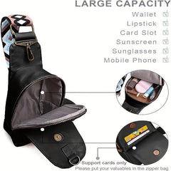 Men's Waterproof Shoulder Bag Wide Strap Casual Travel Chest Crossbody Bag